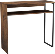 Brown 80cm Wooden Console Table with Storage Shelf for Hallway & Living Room