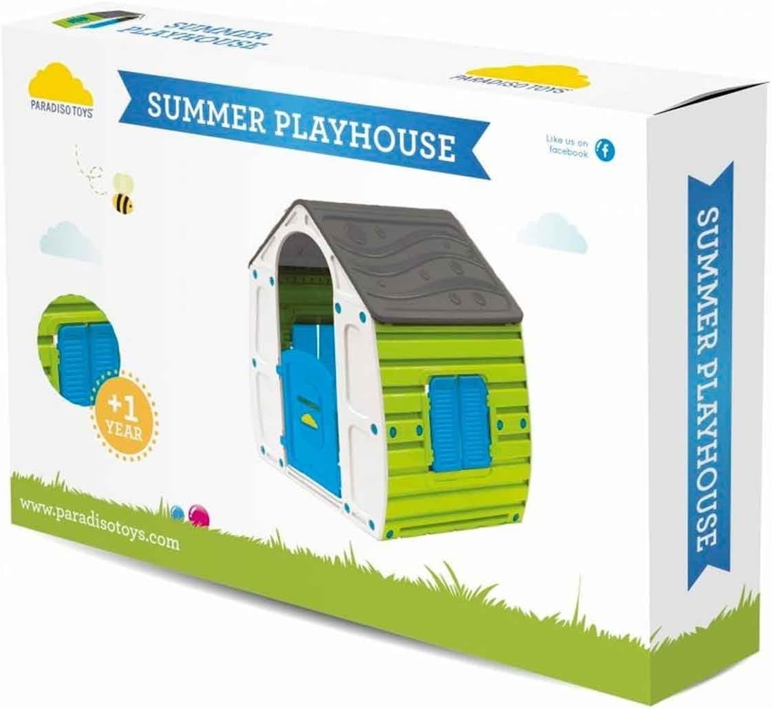 Kids Plastic Playhouse Garden Indoor Outdoor w Windows Letter Slot