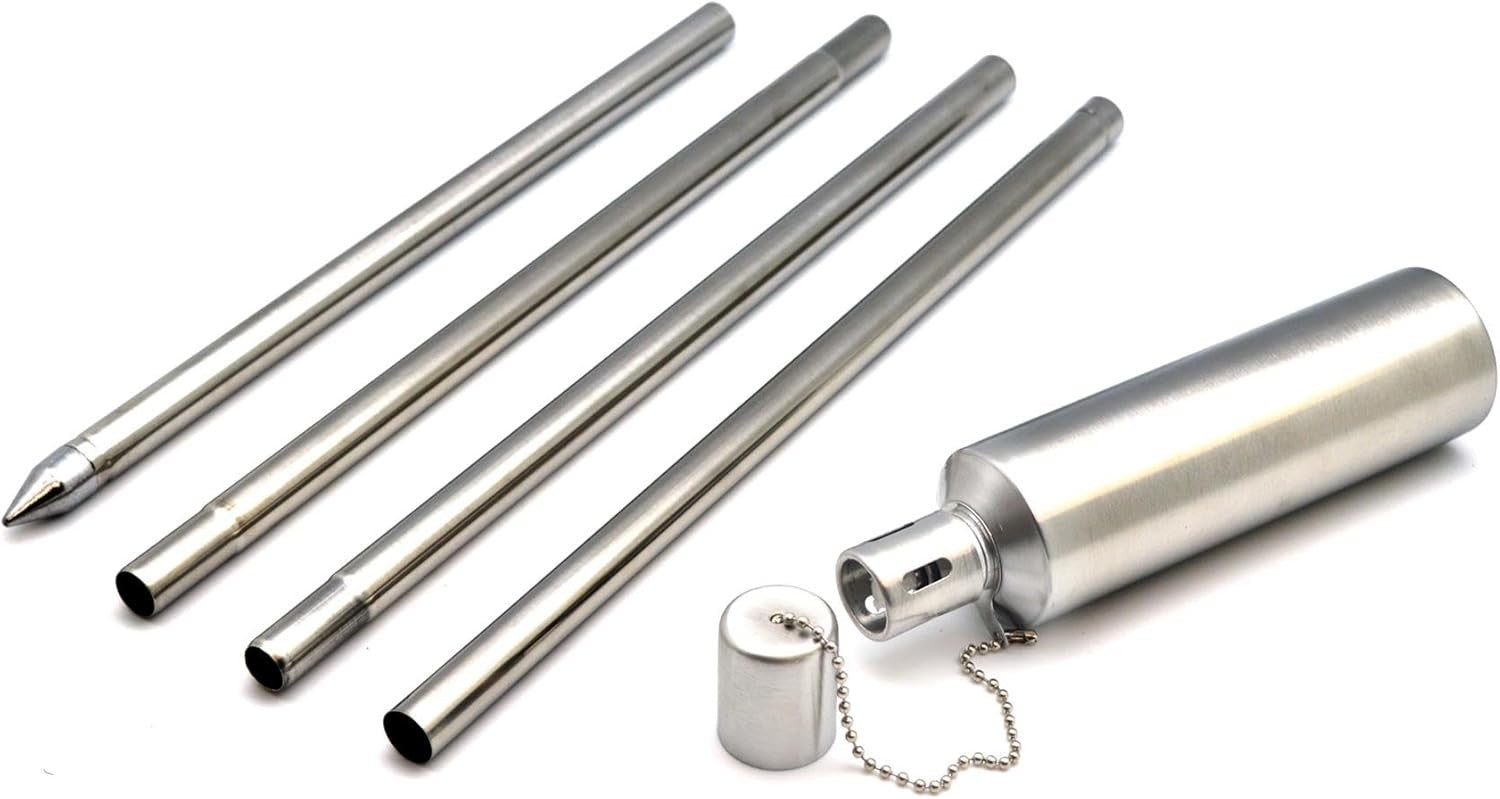 12 Pack  Metal Garden Torches 146cm Silver Outdoor Oil Lantern