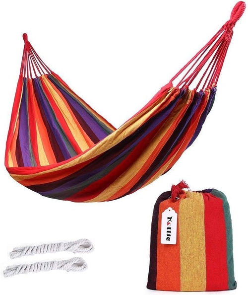 Outdoor Cotton Hammock Double 2-Person | 450lbs Capacity | Travel & Camping