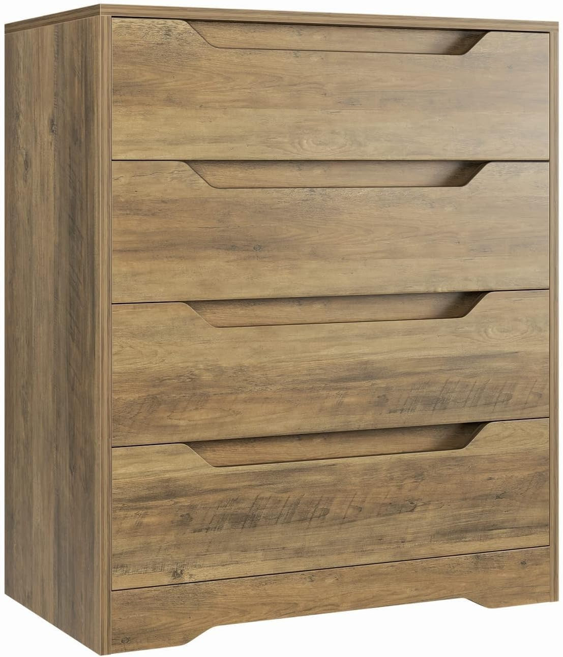 Wooden 4 Drawer Chest Bedroom Storage Cabinet Retro Minimalist Dresser