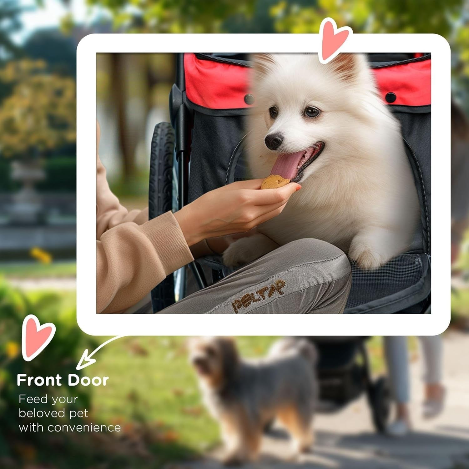 Foldable Dog Stroller Jogger for Small & Medium Pets up to 20kg, 3 Wheel