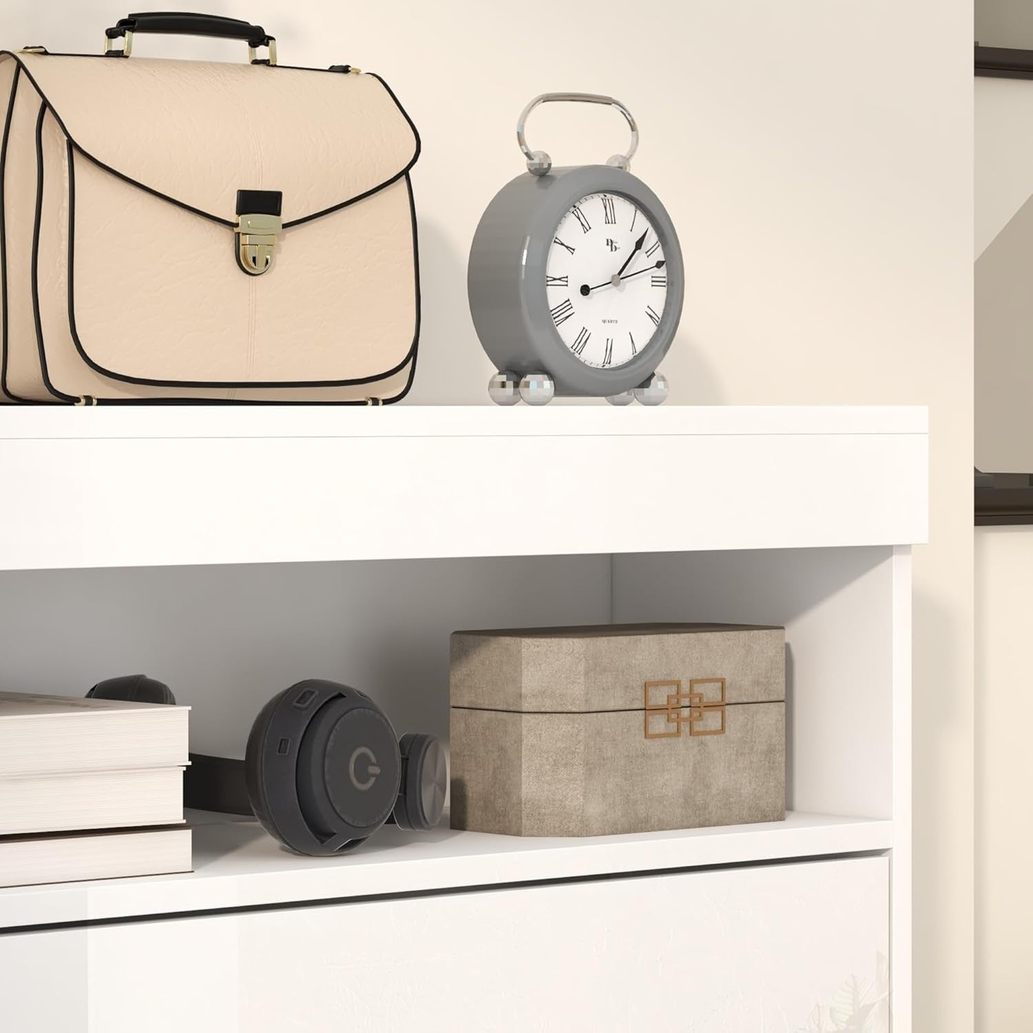 Slim Shoe Cabinet 12-16 Pair Storage with Flip Drawers & Adjustable Shelves