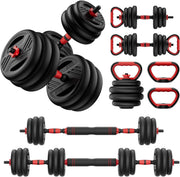 Adjustable Dumbbell Set 20lb 5 in 1 Free Weights Home Gym