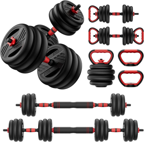 Adjustable Dumbbell Set 20lb 5 in 1 Free Weights Home Gym