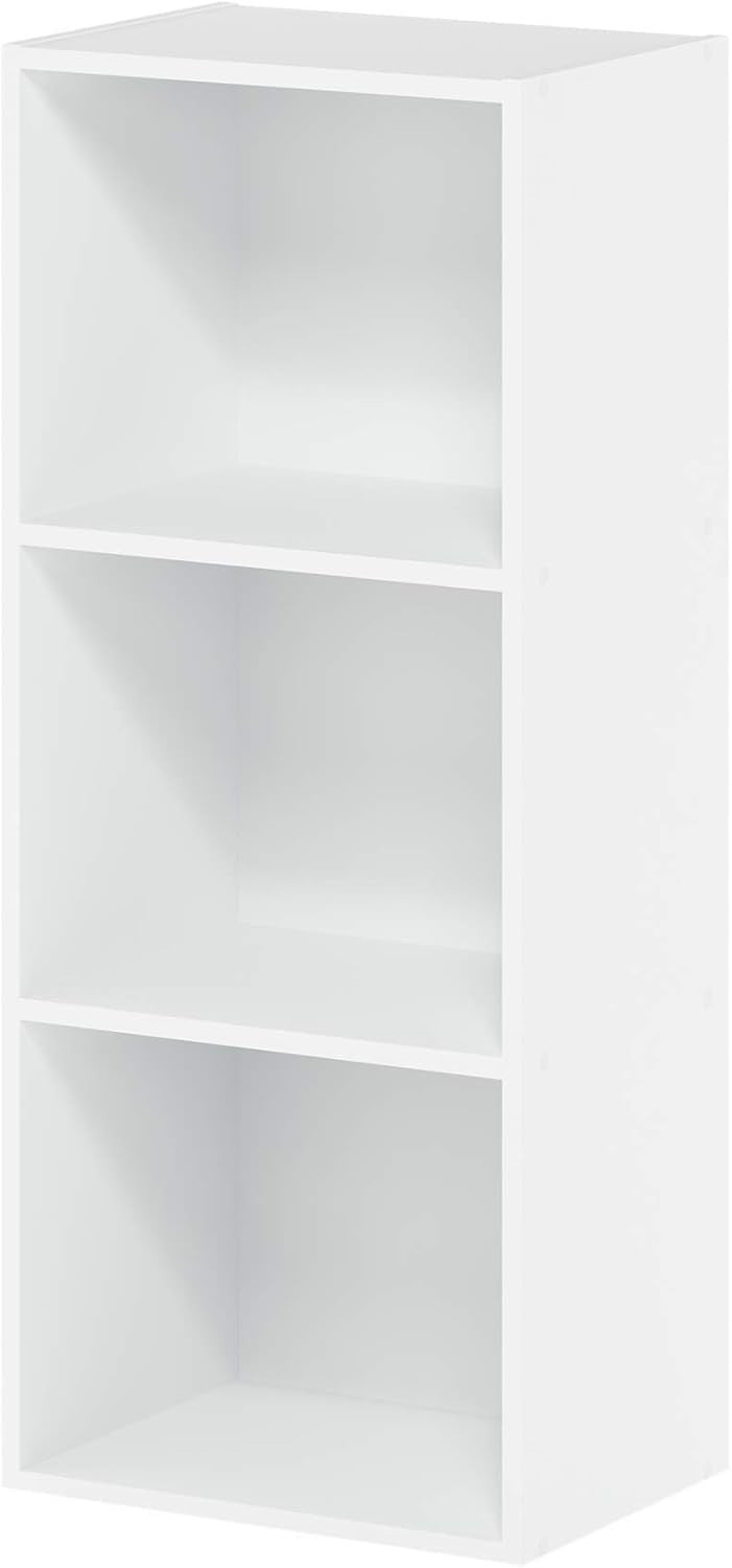 3 Cube Wooden Bookcase Small Storage Shelf Compact Organizer Bookshelf White