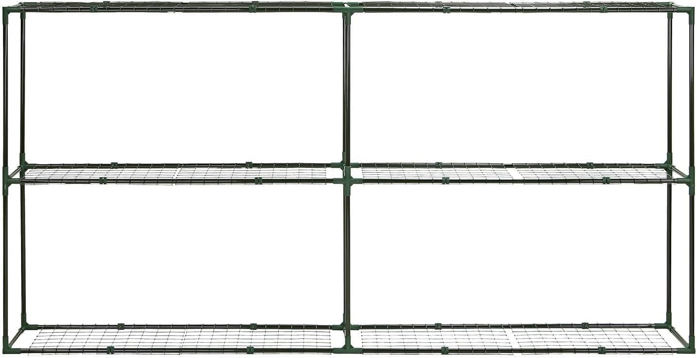 6-Tier Greenhouse Metal Shelving Rack for Plants Pots & Trays 222×30×114cm