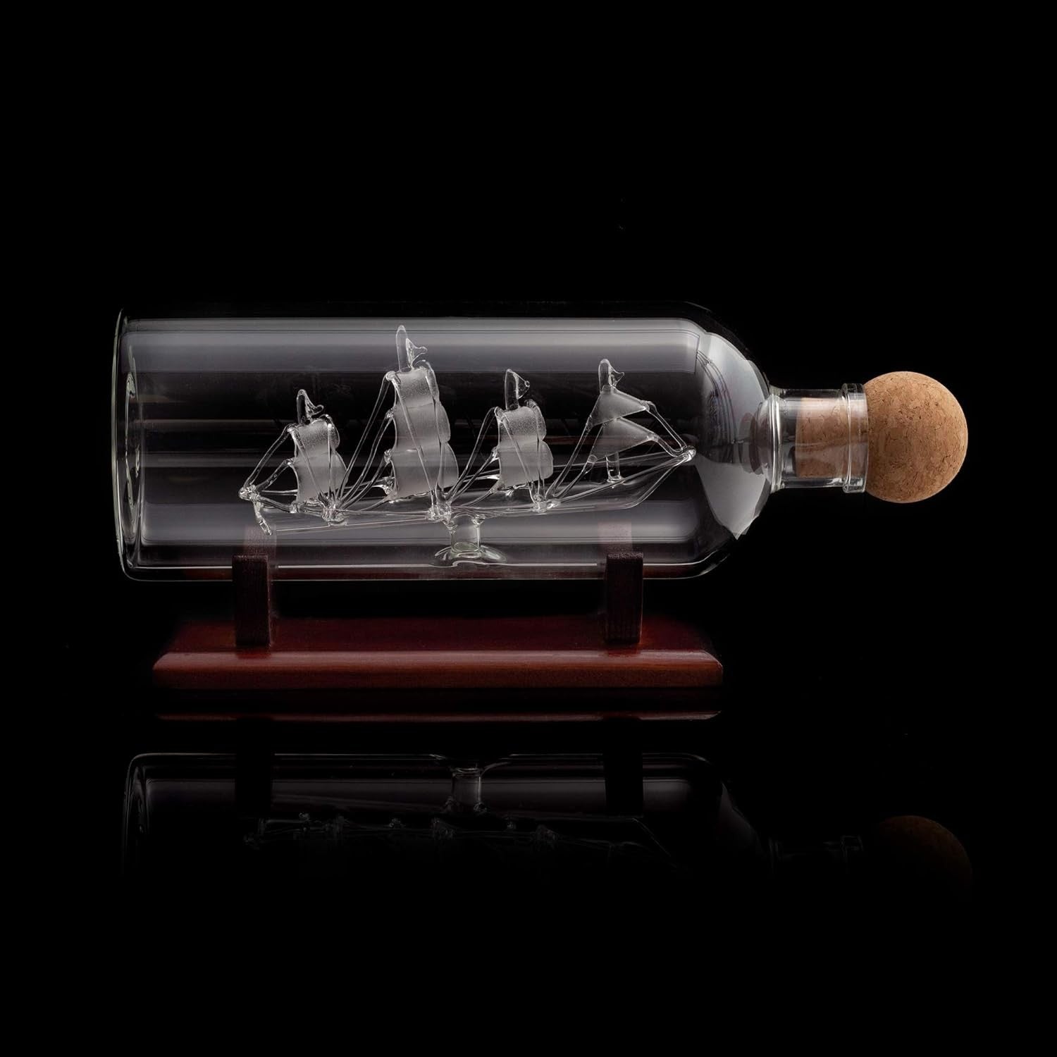 Ship in a Bottle Whiskey Decanter 750ml Glass Nautical Liquor Bottle Gift