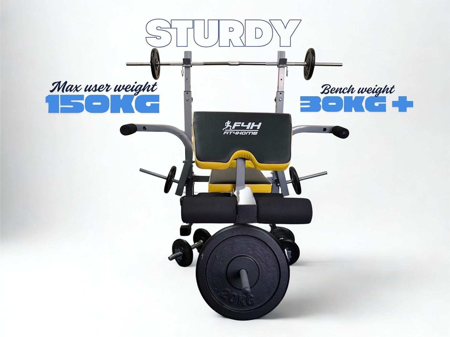 Heavy Duty Adjustable Weight Bench With Barbell Rack Preacher Curl Home Gym