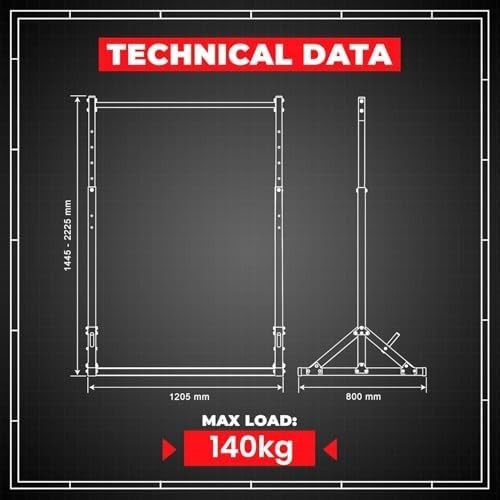 Grey/Red Adjustable Free Standing Pull-Up Bar Calisthenics Home Gym