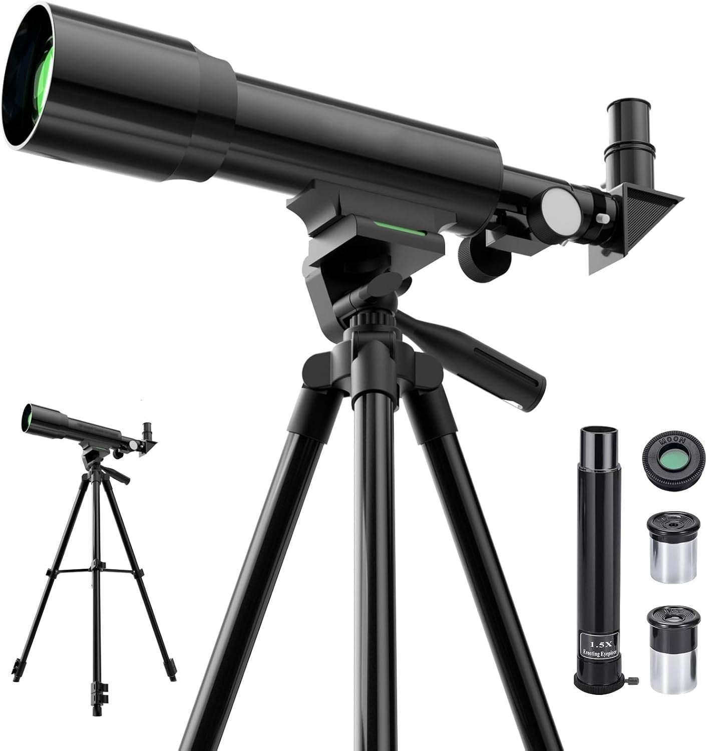 50mm AZ Kids Telescope with Tripod & Phone Adapter Black