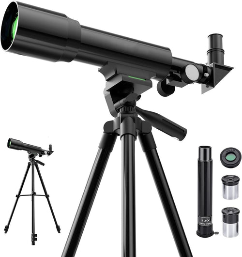 50mm AZ Kids Telescope with Tripod & Phone Adapter Black