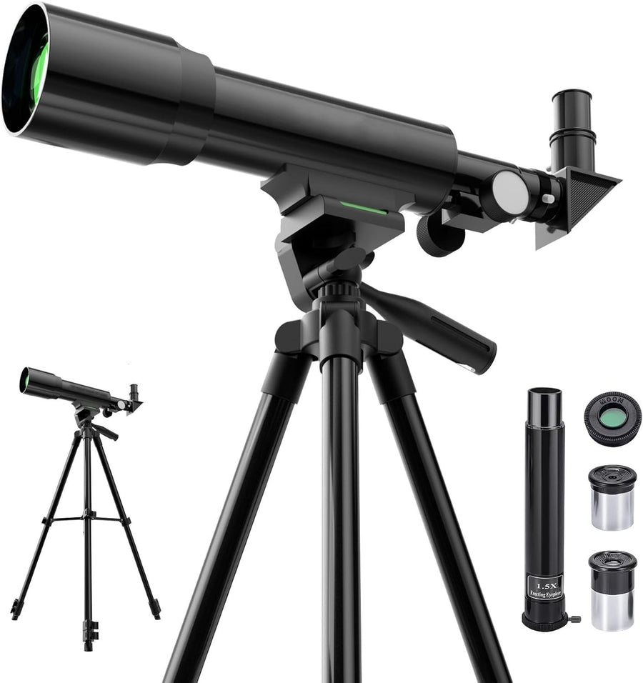 50mm AZ Kids Telescope with Tripod & Phone Adapter Black
