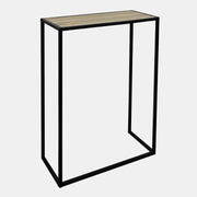 Slim Light Wood Console Table with Metal Frame – Compact Hallway Shelf