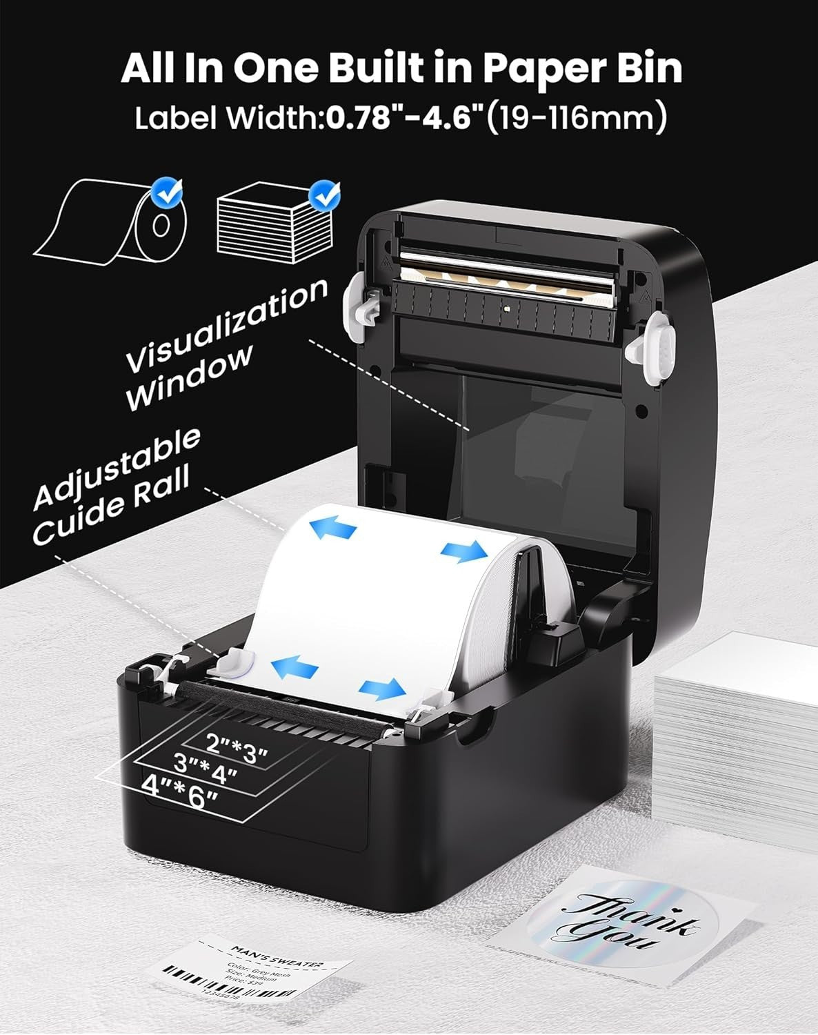 420B USB Thermal Label Printer | 4x6 Shipping Labels | Windows Mac Linux