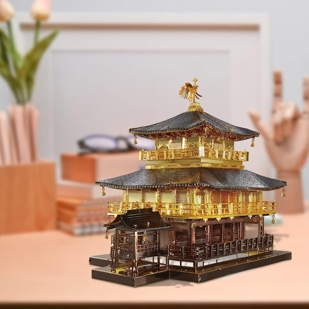 3D Metal Puzzle Golden Temple Kit | 369pc DIY Stainless Steel Model Gift