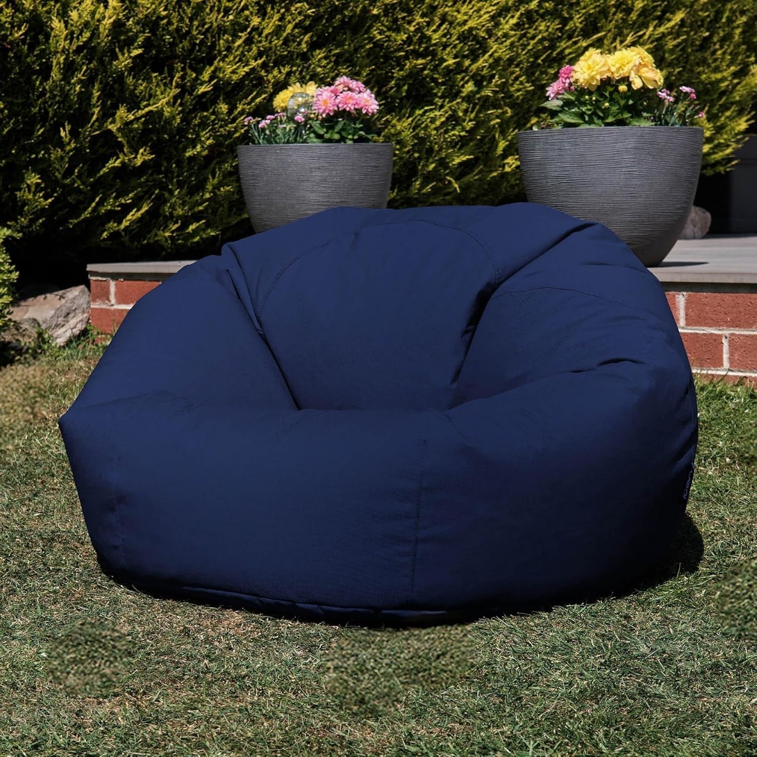 Bean Bag Waterproof Outdoor Chair Navy Blue – Garden, Patio, Floor Seat
