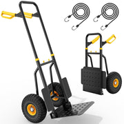 Foldable Heavy Duty Hand Truck 150kg Capacity w/ Large 25cm Rubber Wheels