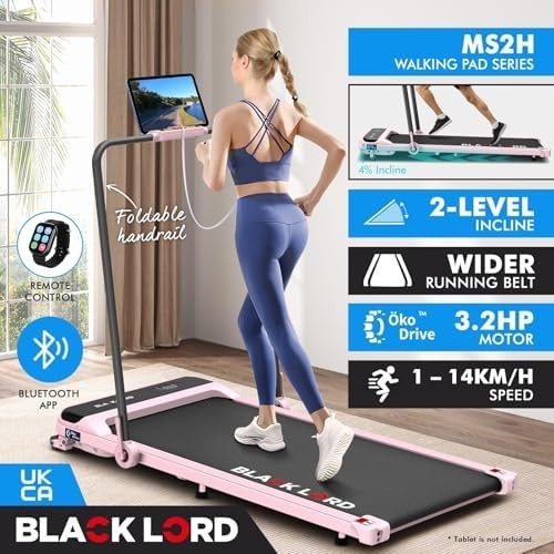 Under Desk Walking Treadmill 3.2HP 2-Level Incline LED Display Bluetooth