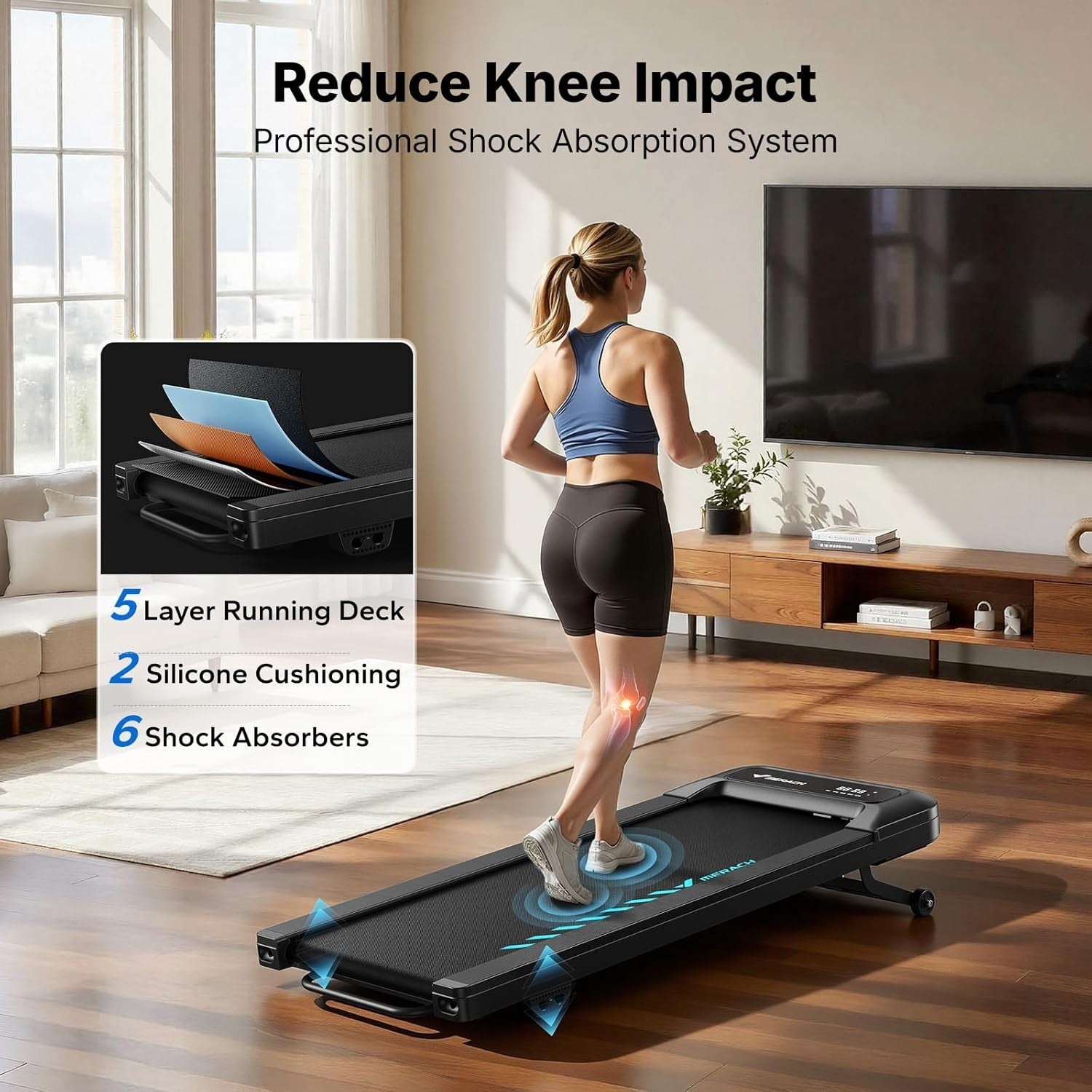 Under Desk Walking Treadmill 0-9% Auto Incline Quiet Home Office