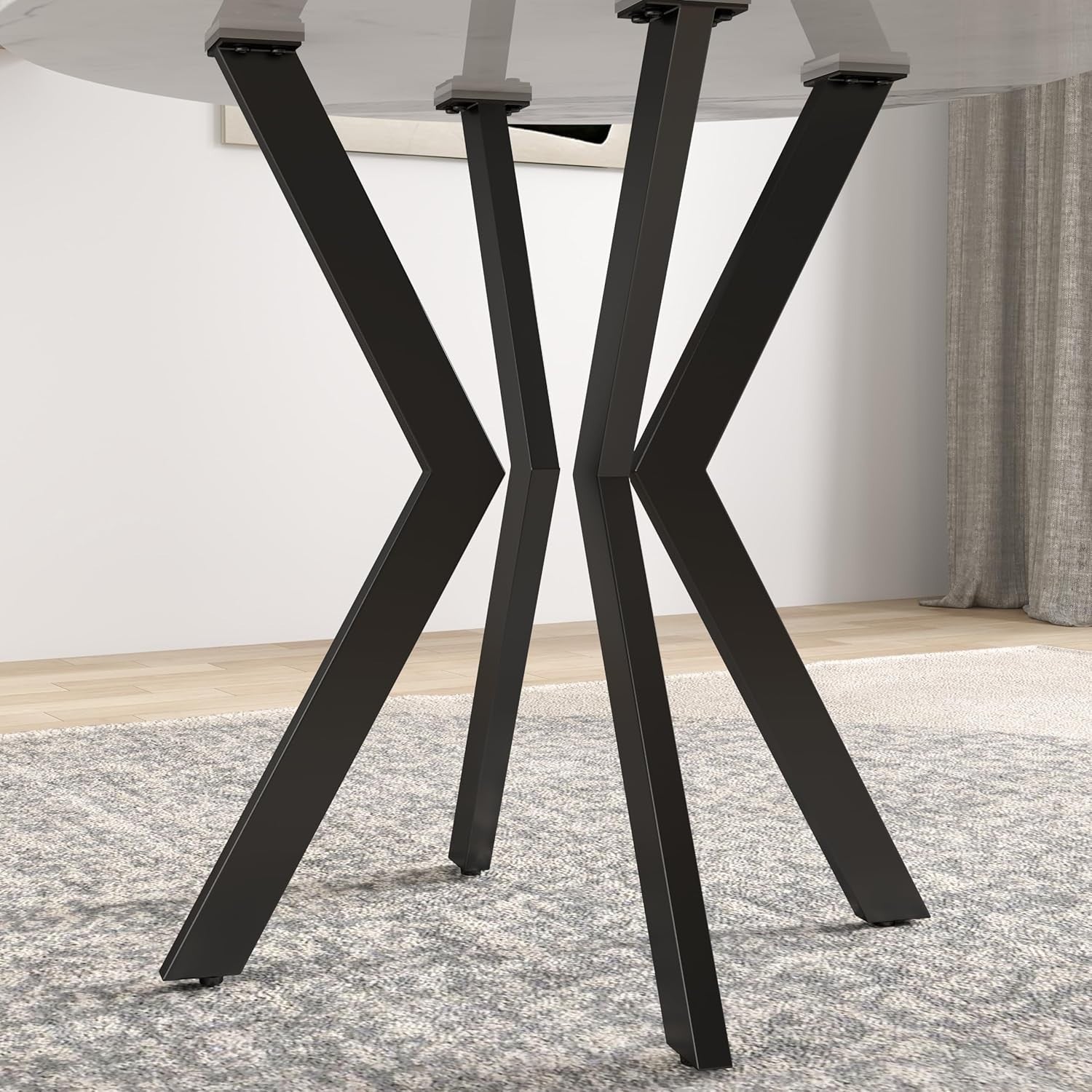 120cm Black Round Pedestal Dining Table Semi-Gloss Modern 4–6 Seater