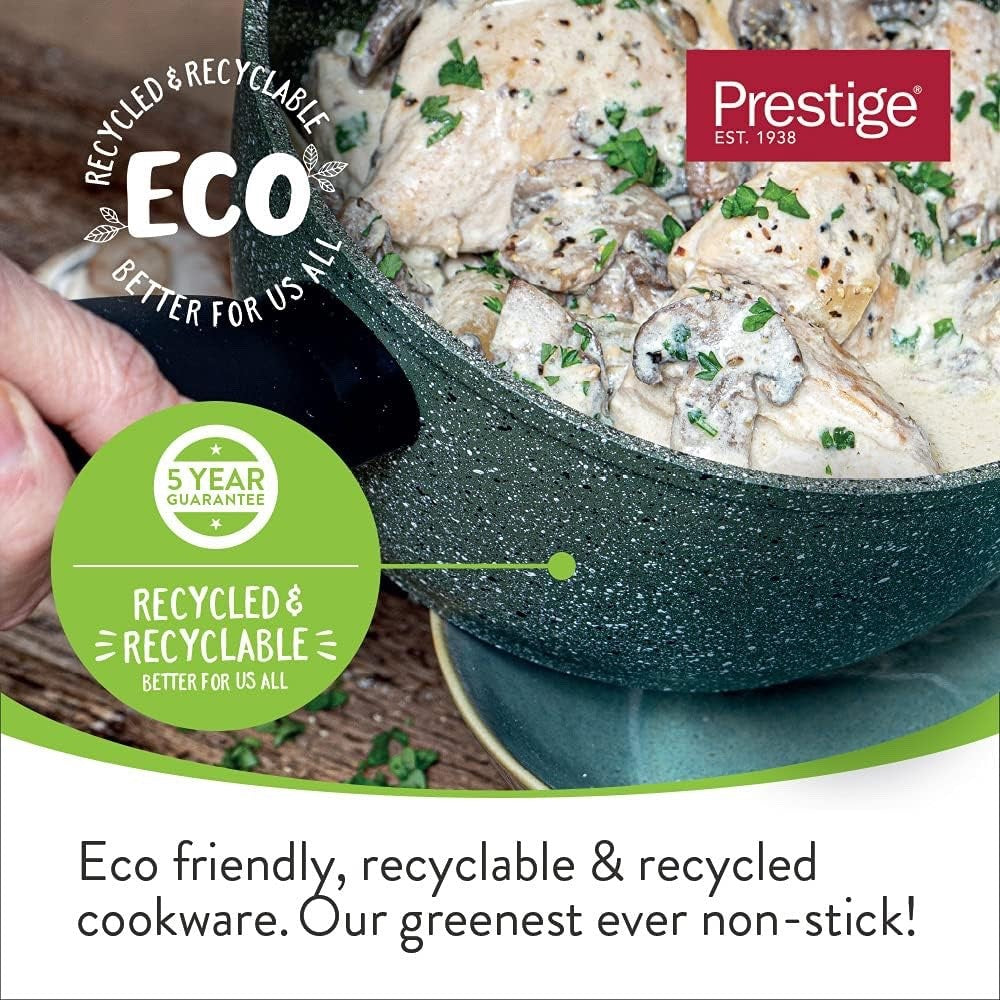 20cm Green Eco Non Stick Frying Pan Induction Compatible Dishwasher Safe
