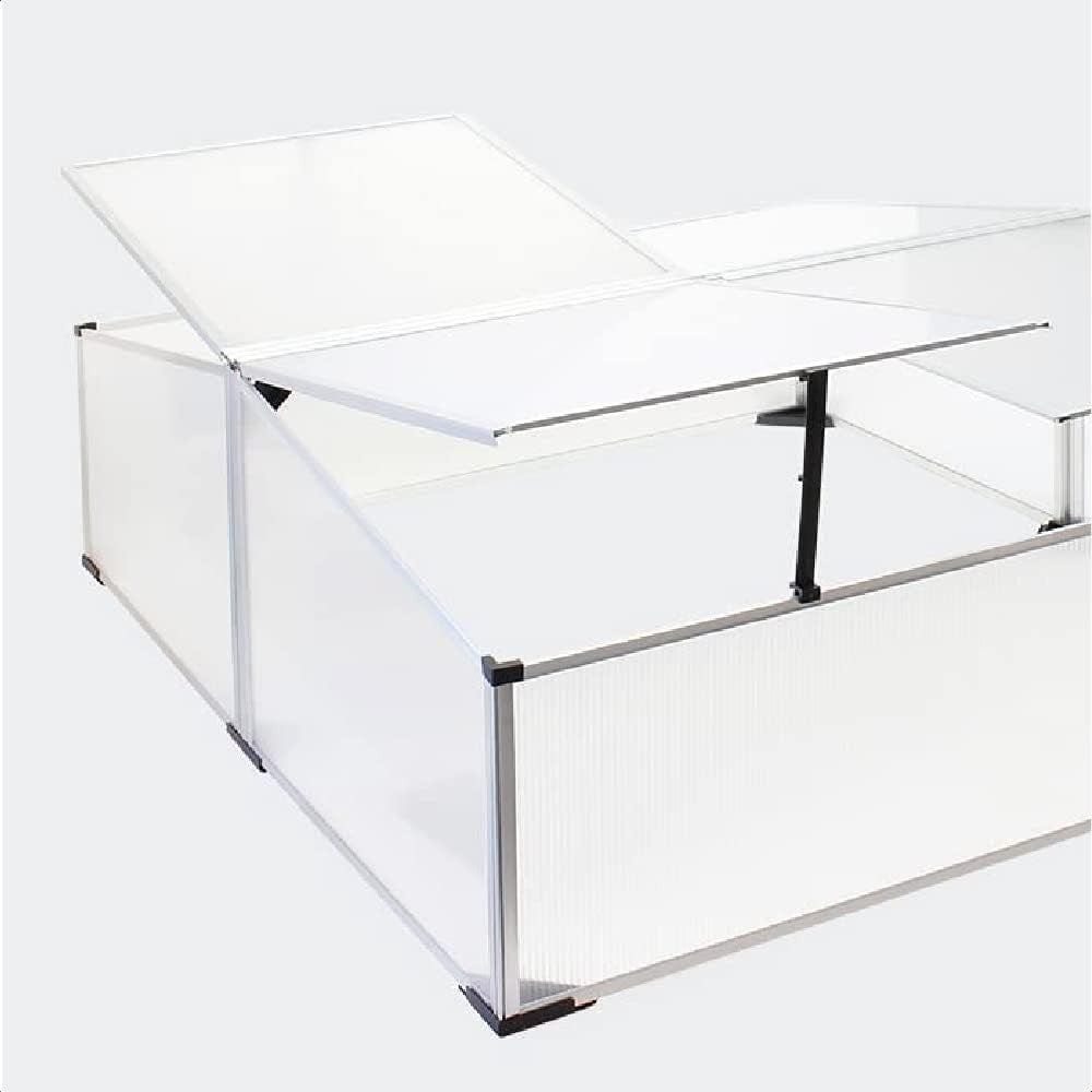 Aluminium Double Cold Frame Greenhouse 100x120x40cm Polycarbonate Roof