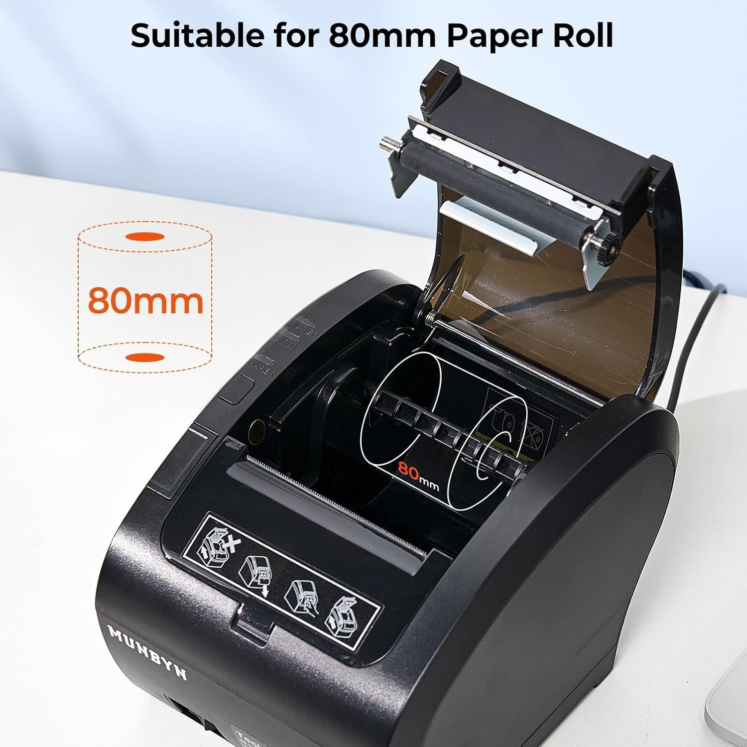 Thermal Receipt Printer POS Bluetooth USB Ethernet for Shop Home Black