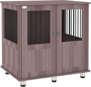 Purple Dog Crate Furniture 85x55x75cm – Indoor Kennel with Tabletop & Locking Do