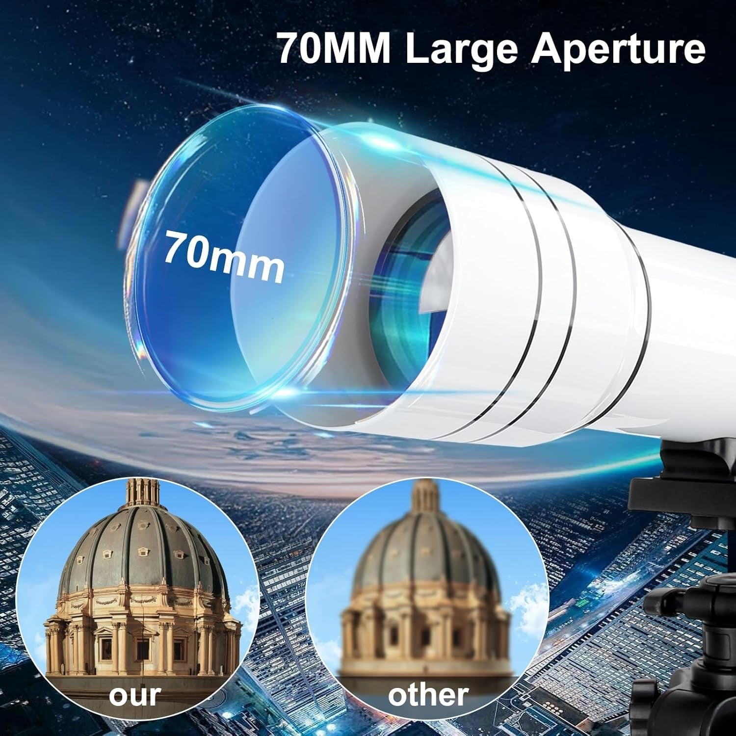 70mm 400mm Telescope | HD Refractor | Tripod Phone Adapter Travel Kit