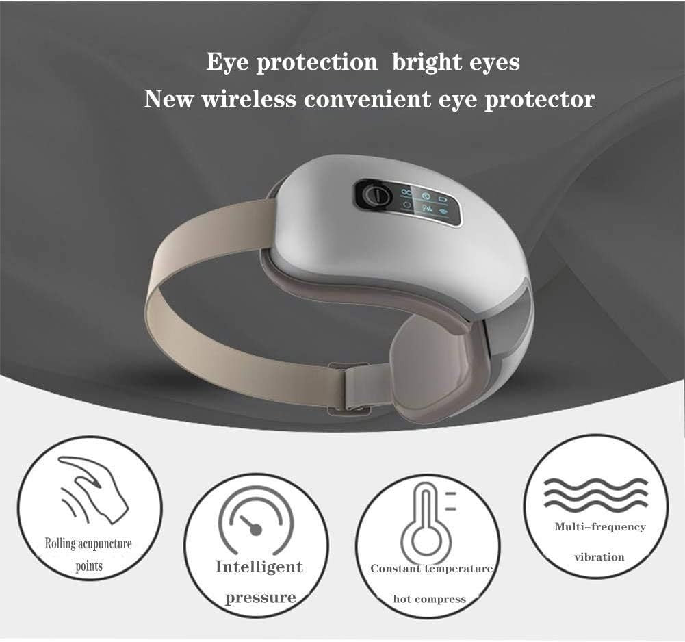 Heated Eye Massager w Air Pressure Vibration Bluetooth Rechargeable