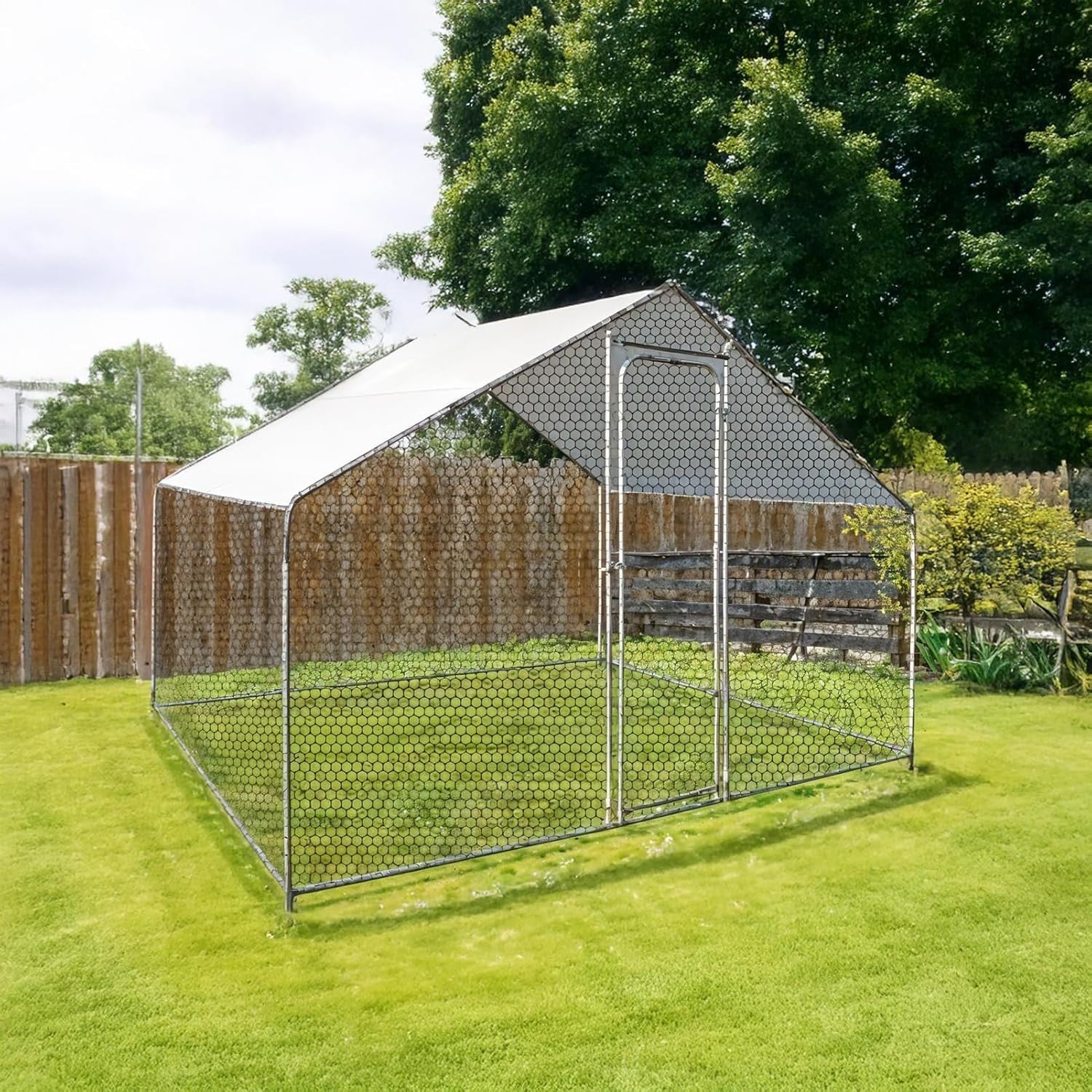 Large Walk In Chicken Coop Run 3x2x1.98m Galvanised Pen