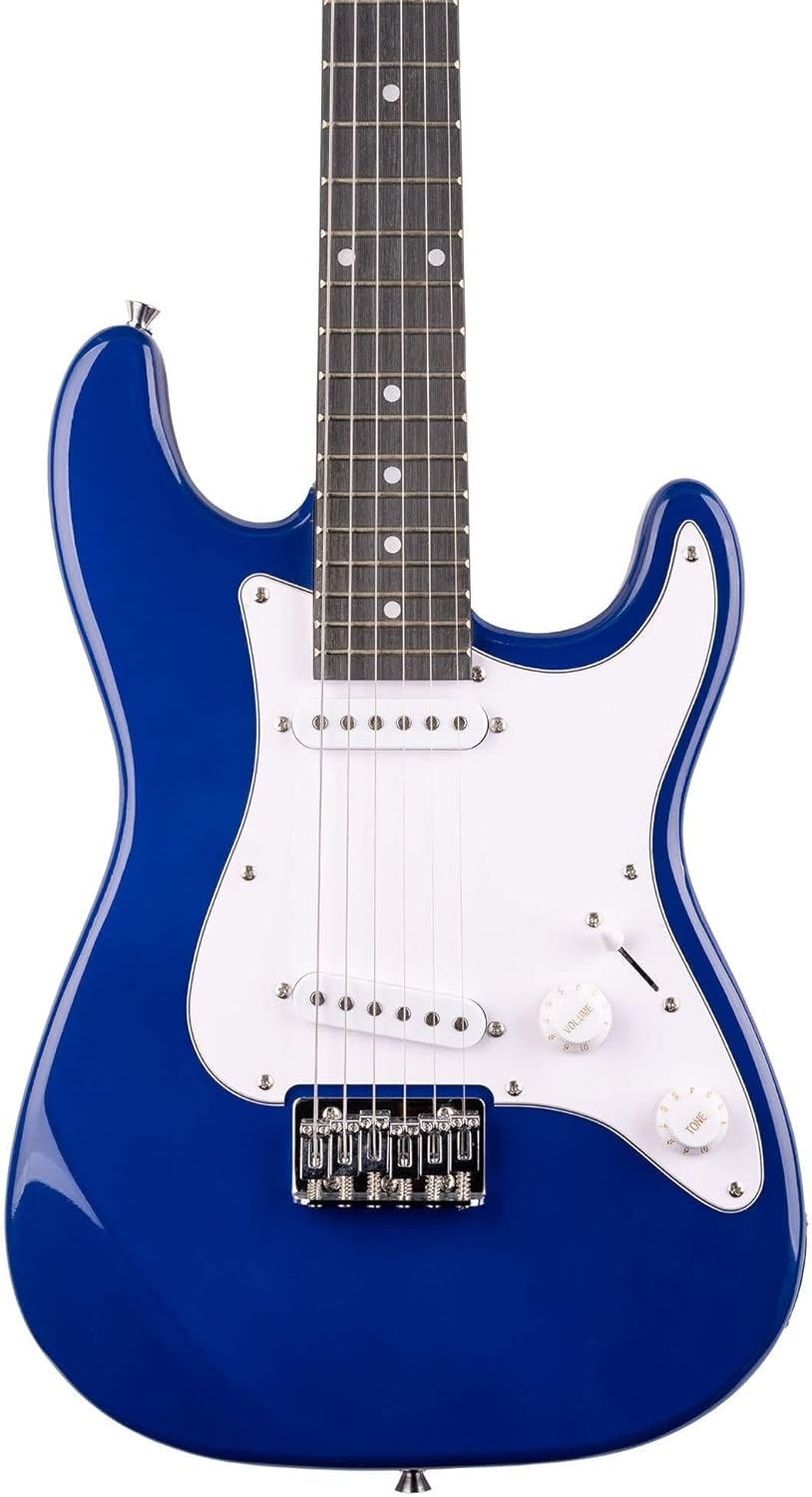 3/4 Junior Electric Guitar Starter Kit Blue w/ Amp & Accessories