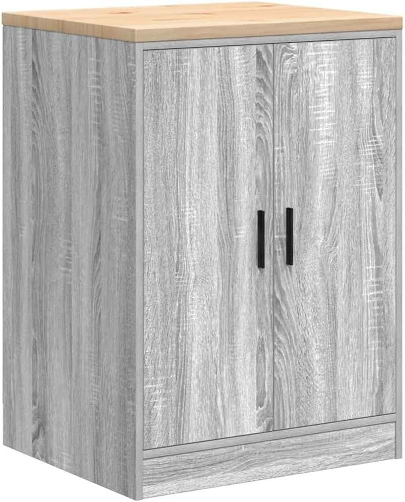 Grey Sonoma Garage Storage Cabinet with Worktop - Durable 2 Door Tool Storage