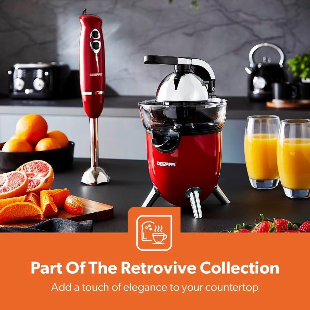 Electric Citrus Juicer 100W Quiet Motor 1.2L Jug Dual Cones Anti Drip