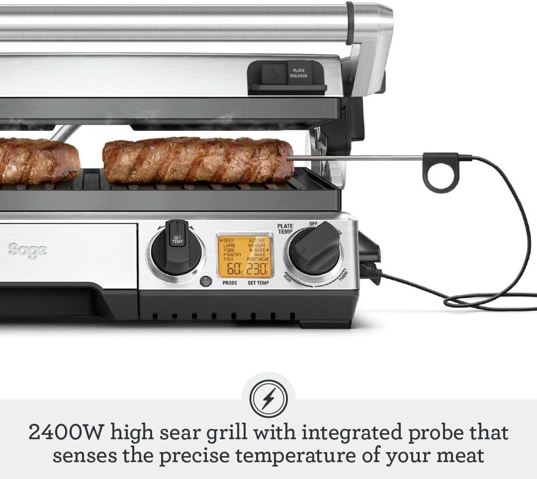 Electric BBQ & Press Grill Panini Burger Steak Maker Open Flat Griddle