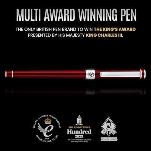 Luxury Rollerball Pen Crimson Red Chrome Medium Gift Box