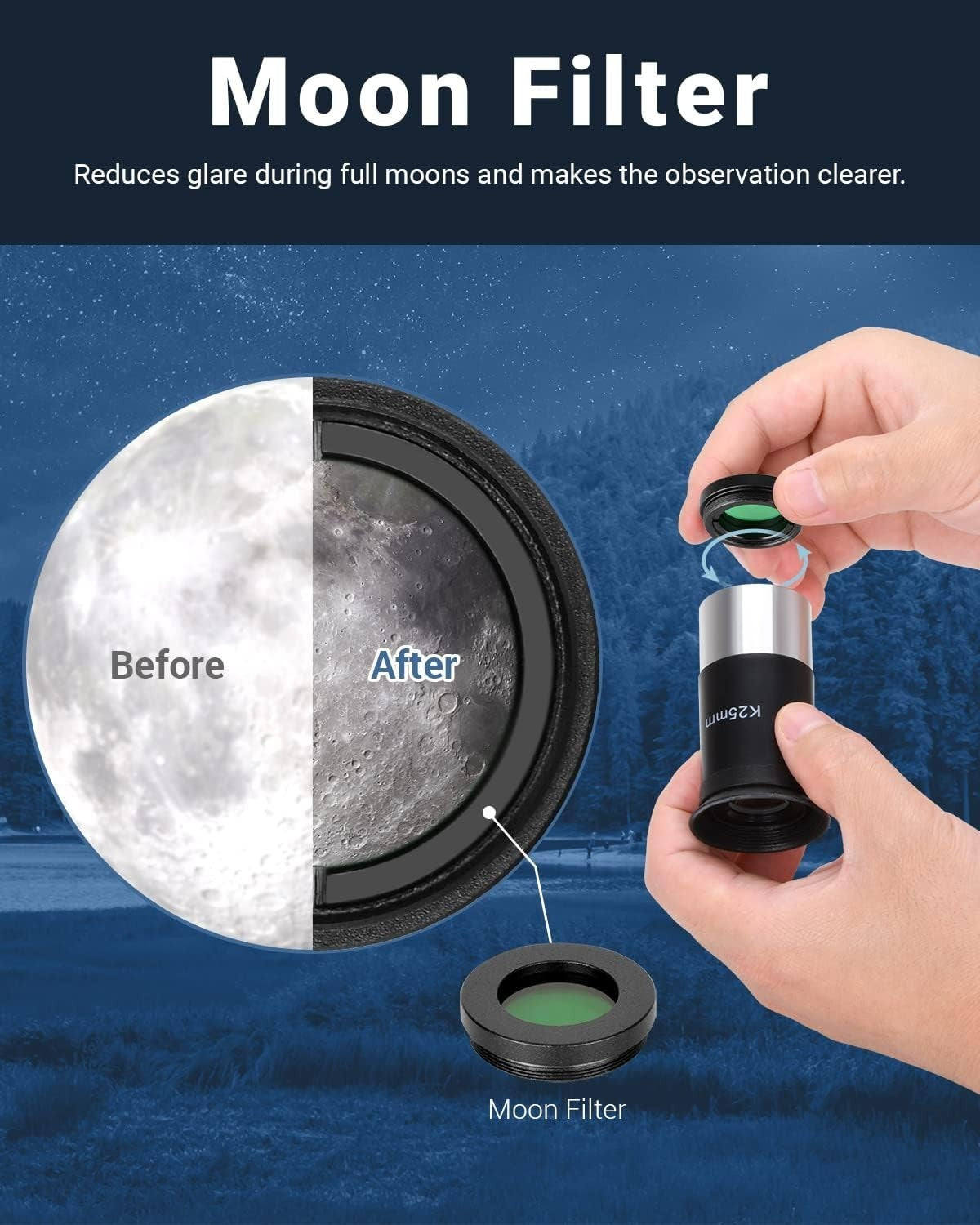 80mm Refractor Telescope for Adults, Adjustable Tripod & Phone Adapter