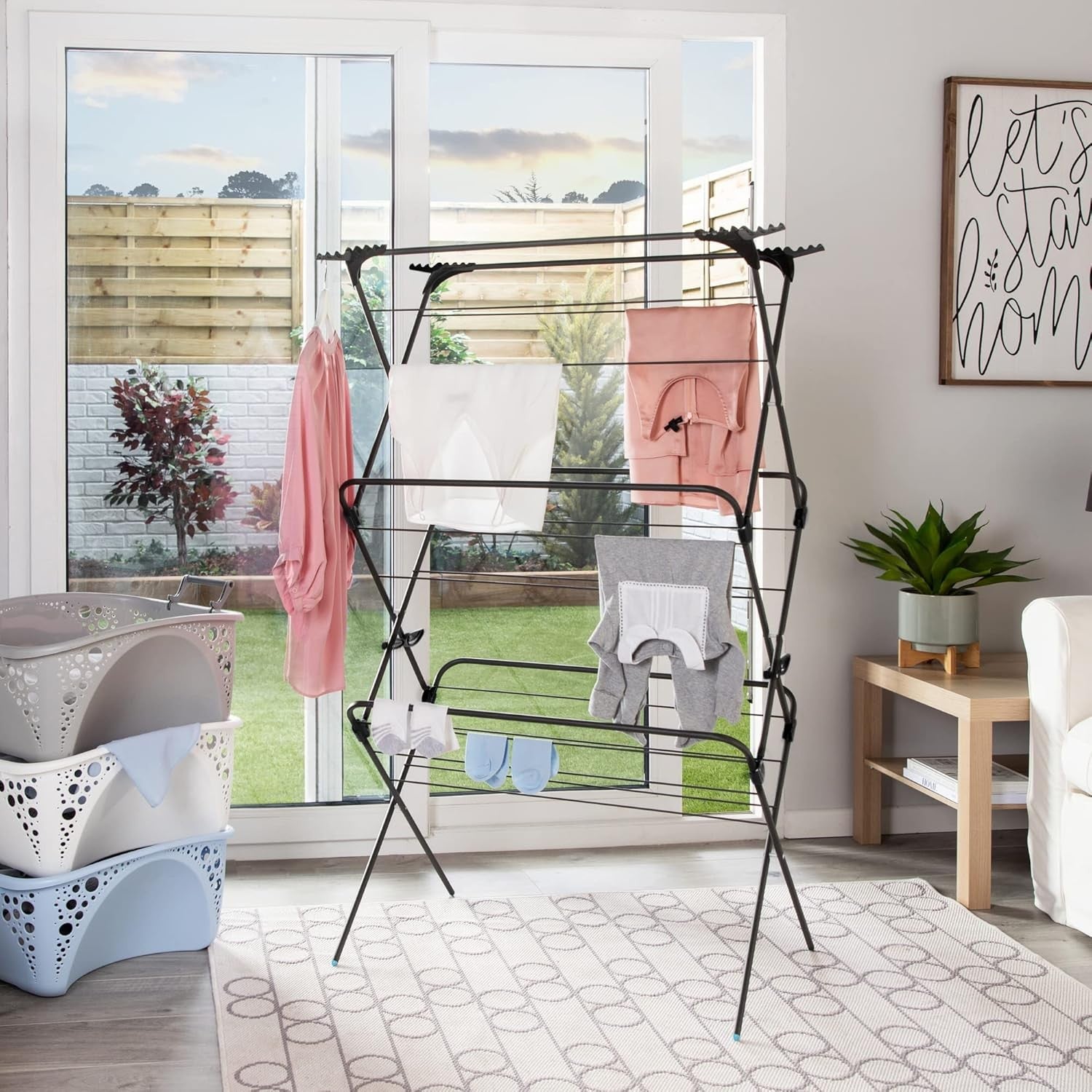 Extra Wide 3 Tier Clothes Airer Indoor Folding Laundry Drying Rack Steel