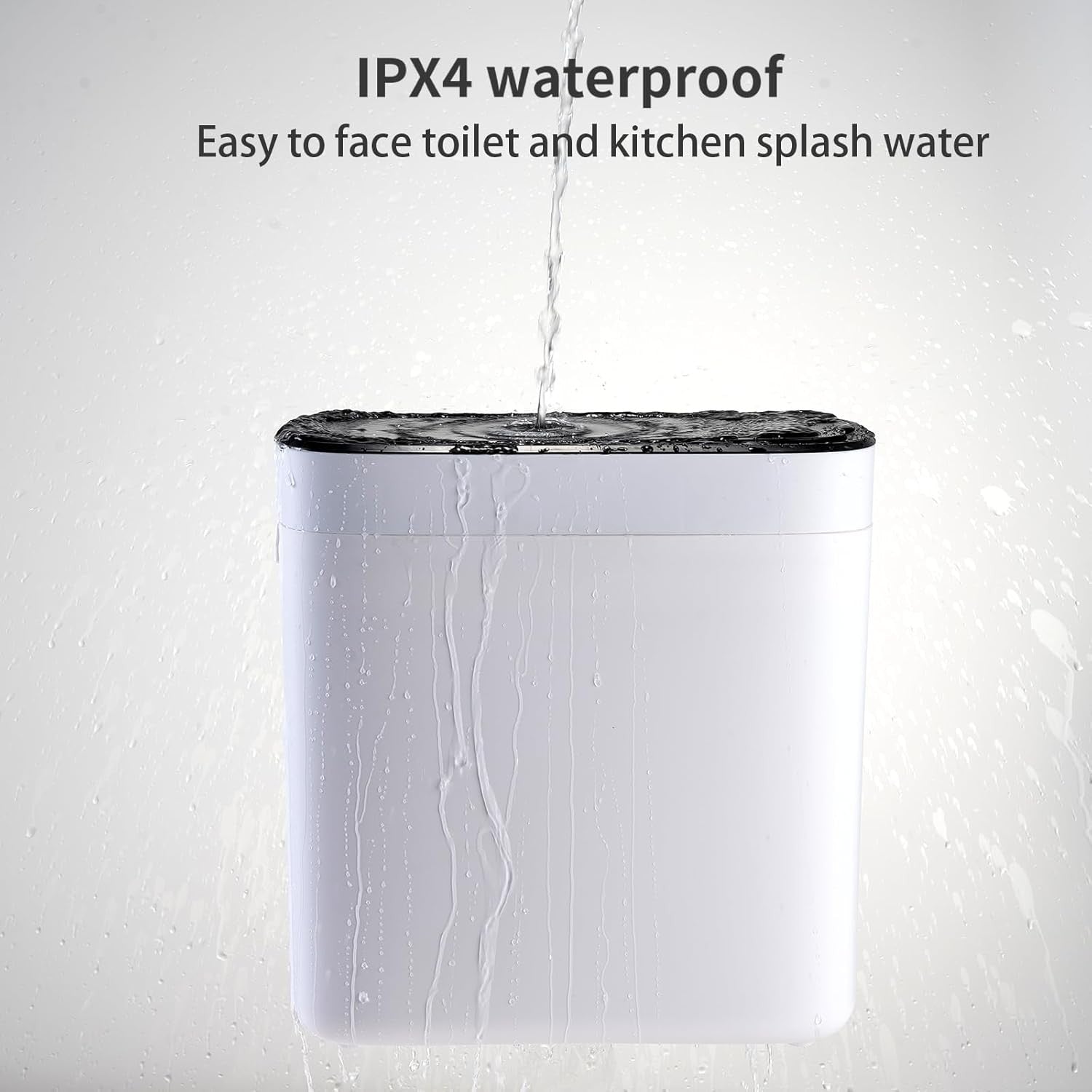 12L Slim Smart Bathroom Bin Motion Sensor Lid White