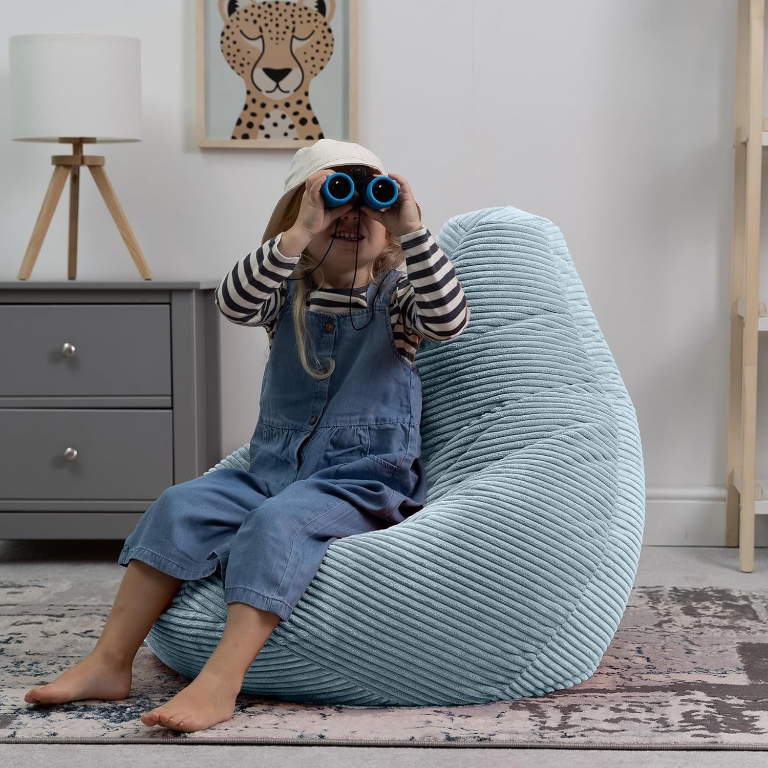 Kids Bean Bag Chair Soft Cord Recliner Seat for Bedroom Lounge Playroom