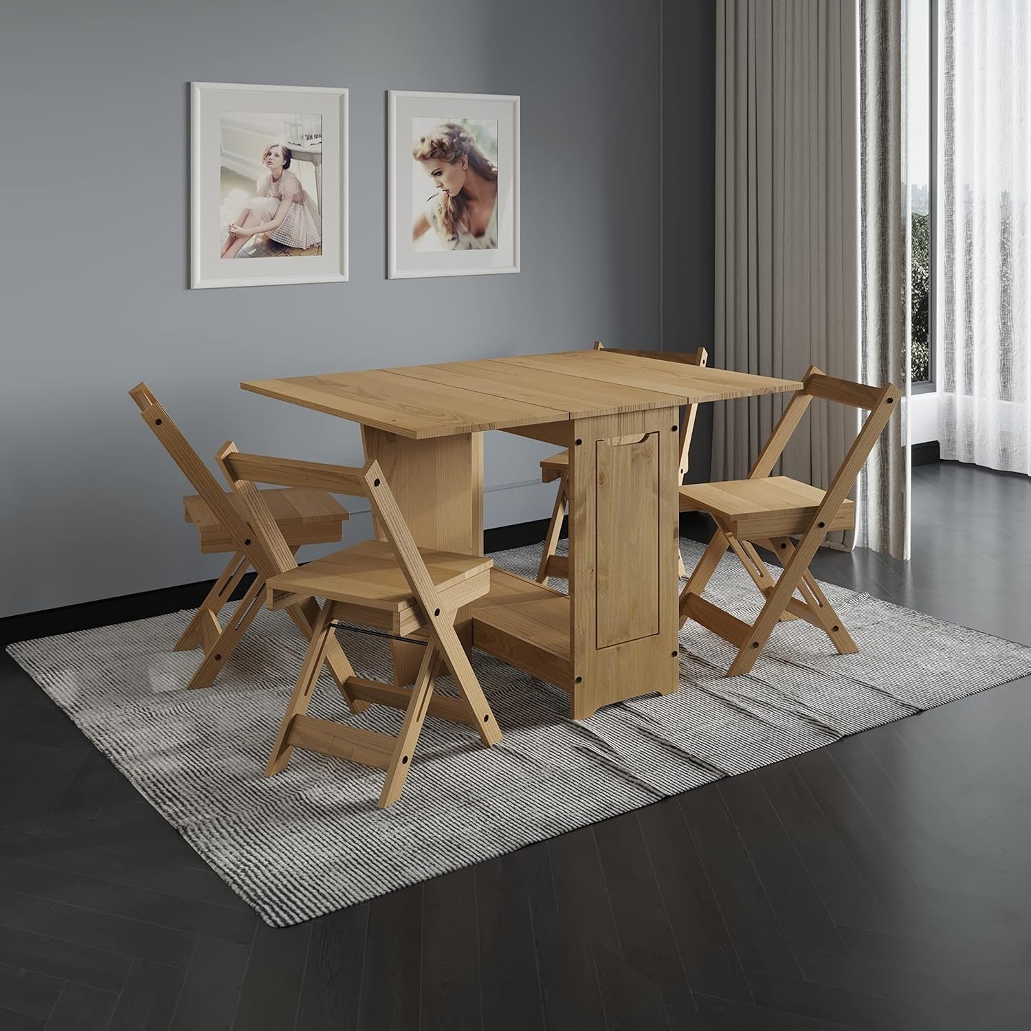 Corona Butterfly Extendable Dining Table Solid Pine Antique Wax 4-6 Seater