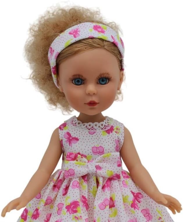 35cm Folk Style Doll Flower Dress Collectible Handmade Spain Craft Gift
