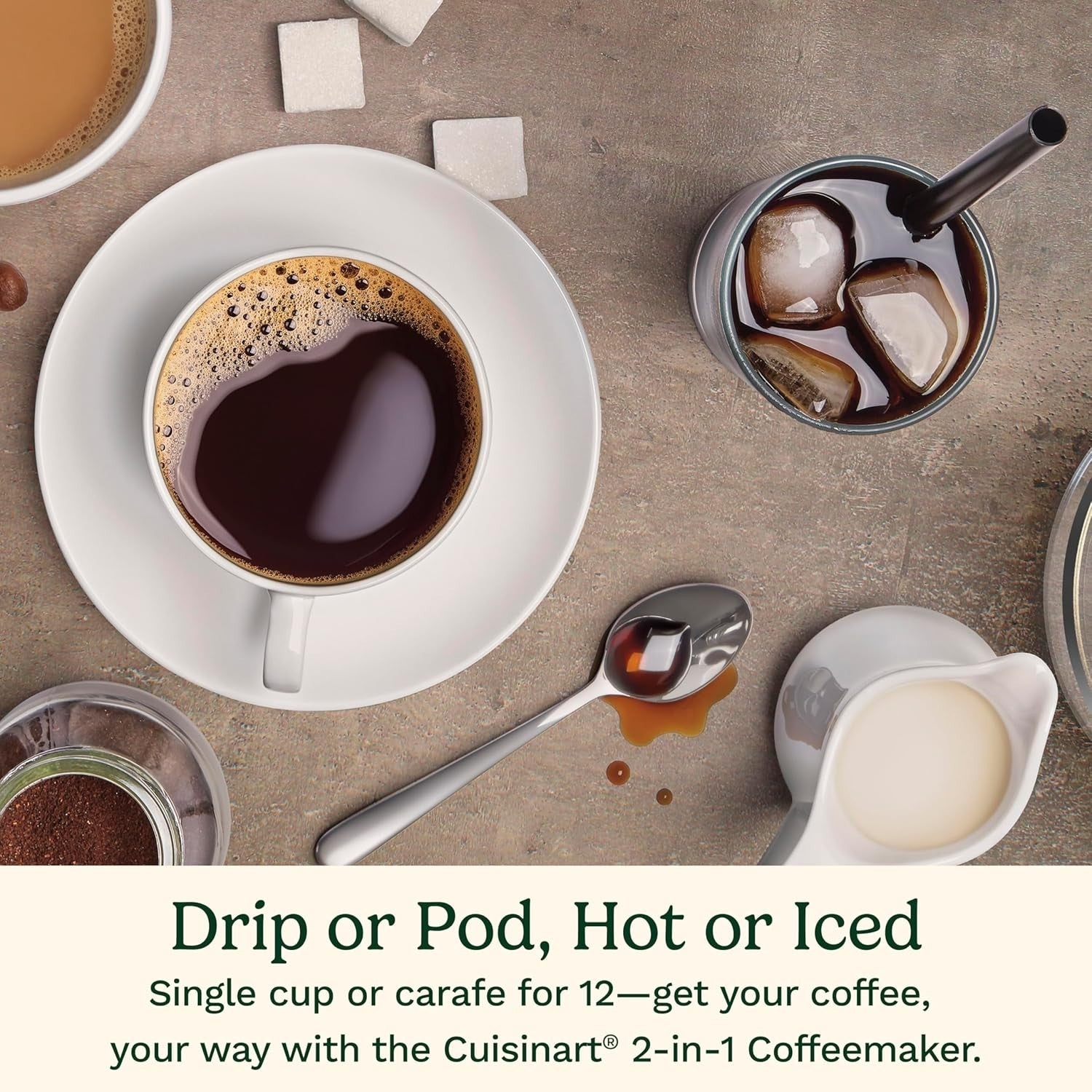 Dual Coffee Maker Hot & Iced 12 Cup Carafe Single-Serve Fast Brew