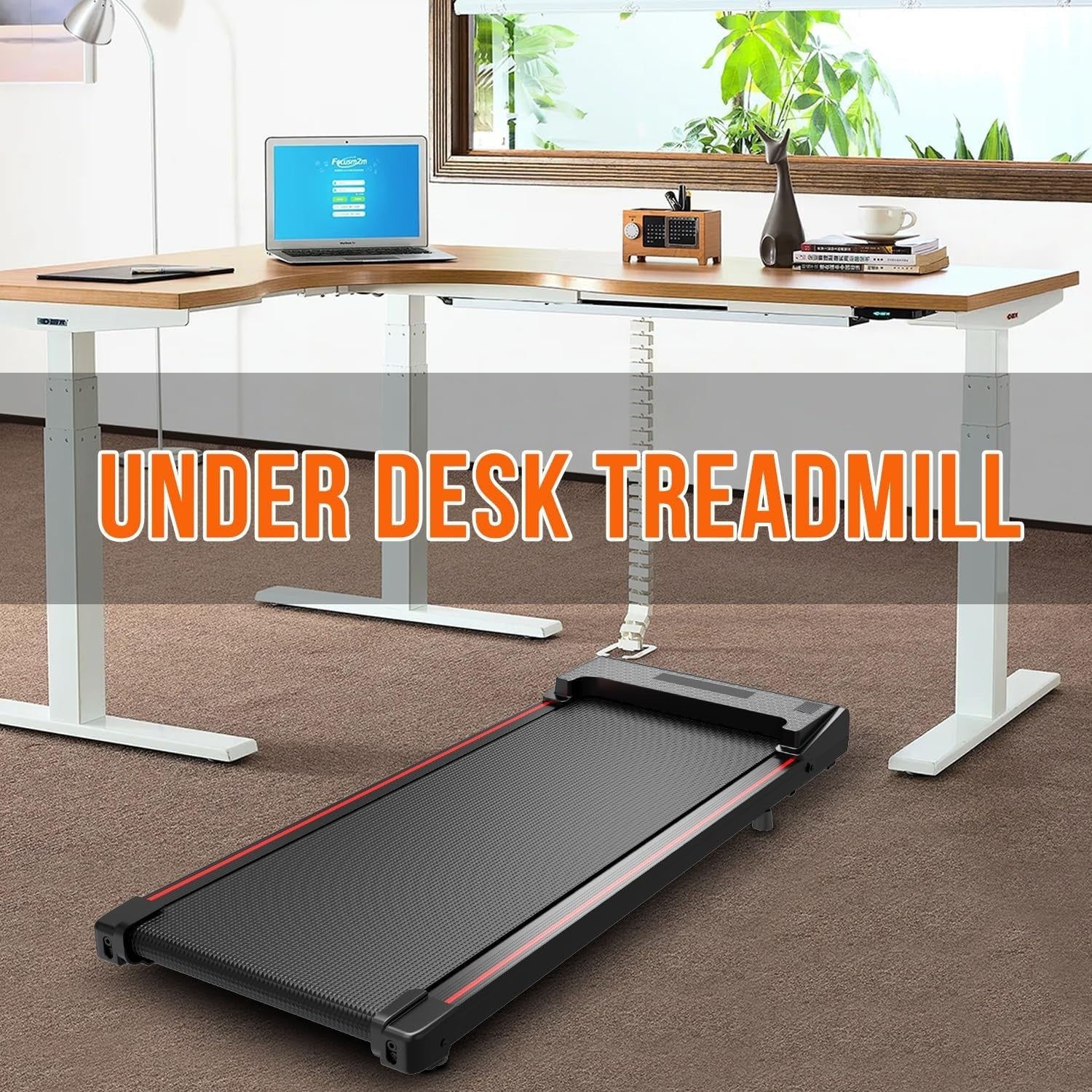 Under Desk Treadmill 1-6km/h Portable Home Office Walking Pad LCD Remote