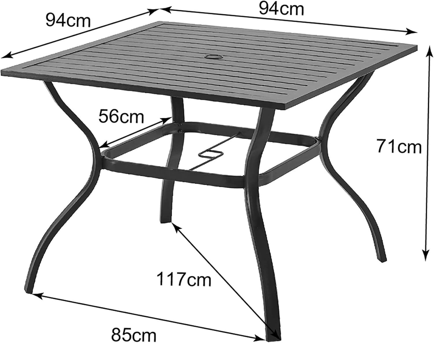 Outdoor Rattan Dining Set 4 Chairs Square Table Patio Balcony Garden Seating