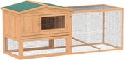 2 Tier Wooden Rabbit Hutch Outdoor Bunny Coop 158x58x68cm