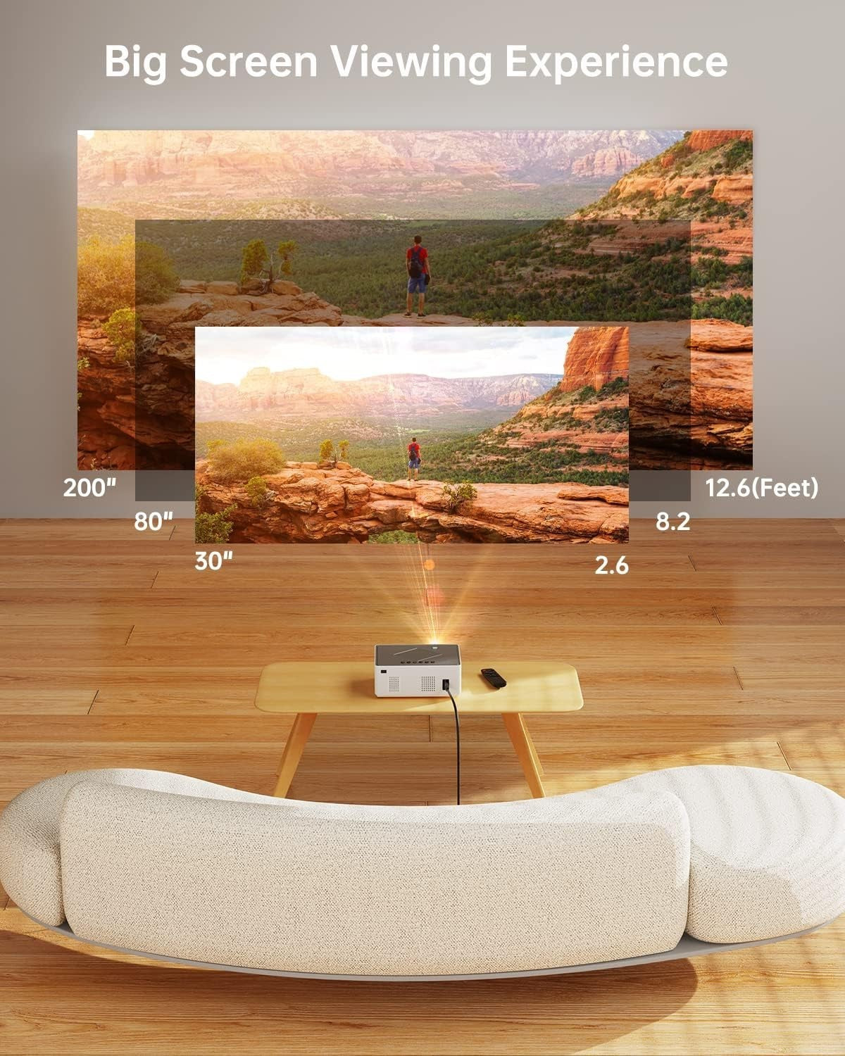 1080P Mini Projector 8000 Lumens 4K Support Outdoor Home Theater