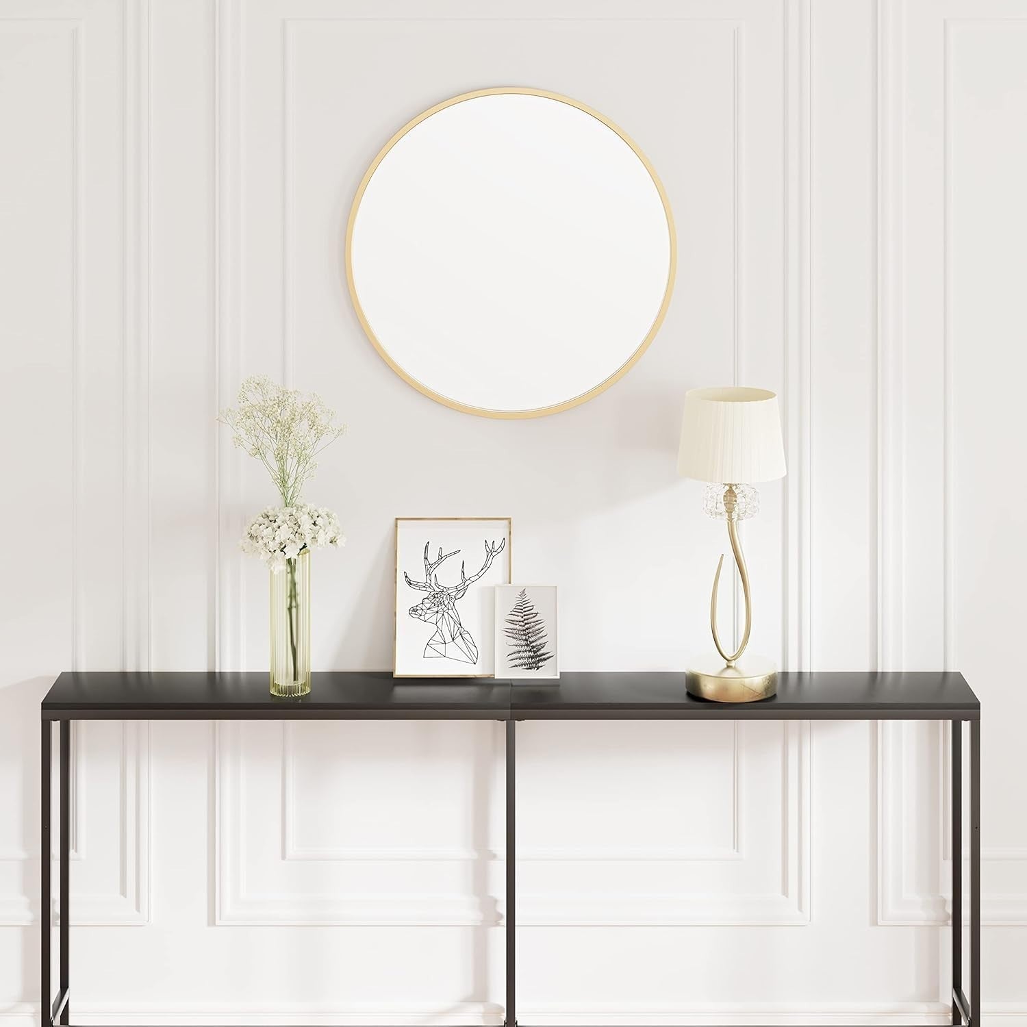 Slim Black Console Table Narrow Entryway Hallway Sofa Table 180cm Modern
