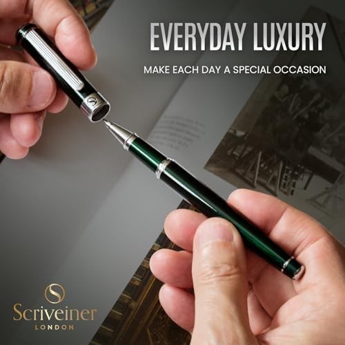 Luxury Rollerball Pen British Racing Green Chrome Medium Gift